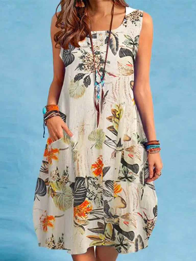 Vestido Feminino Floral Ideal para Verão Praia e Férias