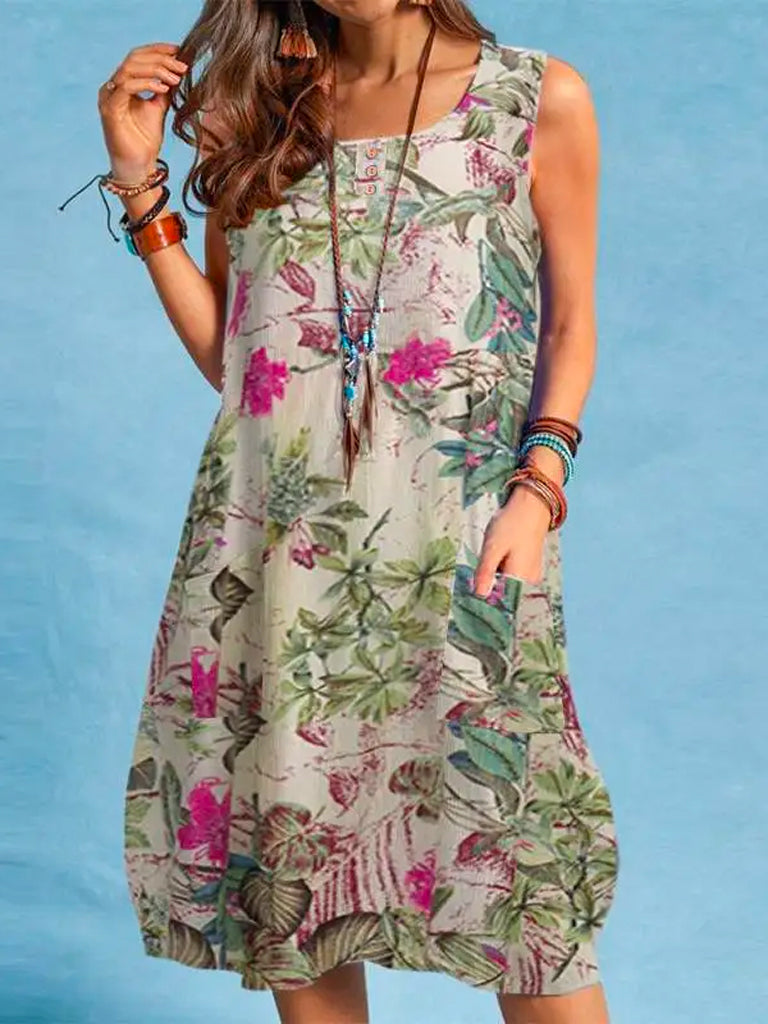 Vestido Feminino Floral Ideal para Verão Praia e Férias