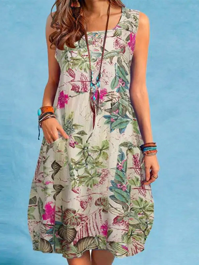 Vestido Feminino Floral Ideal para Verão Praia e Férias