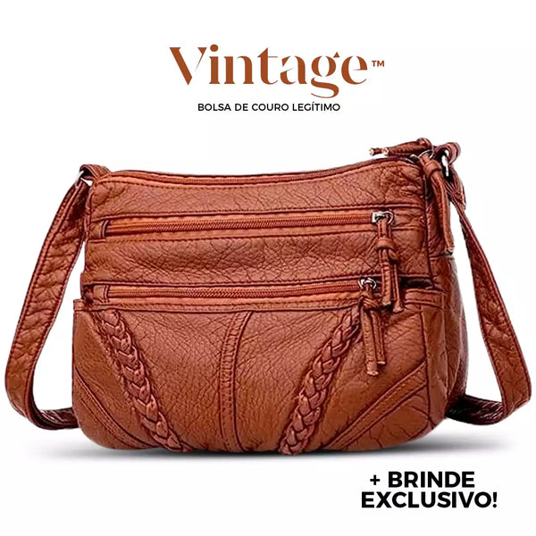 Bolsa Couro Vintage